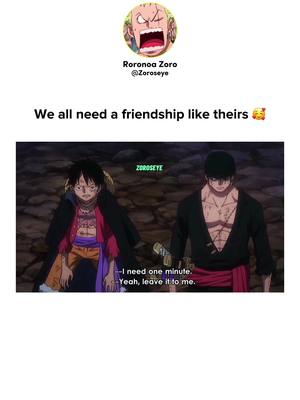 A post by @zorocentral on TikTok caption: Best Duo 🐐 | #fyp #onepiece #anime #luffy #zoro #weeb #viral #otaku #animetiktok #wano