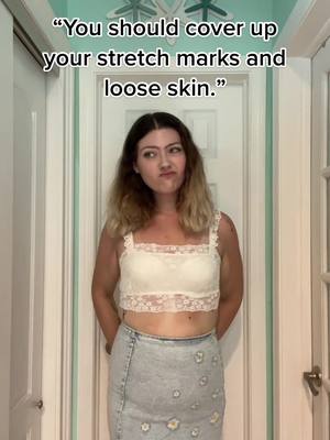 A post by @sambutsmaller on TikTok caption: This trend is cute #greenscreen #ReTokforNature #PostitAffirmations #weightlosstransformation #weightlosscheck #beforeandafterweightloss #beforeandafter #massiveweightloss #bodypositive #howto #selflove #healthandfitness #weightlossprogress #weightlosstips #stretchmarks #foryou #fyp #fypシ゚viral