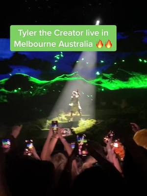 A post by @daily_tyler_thecreator on TikTok caption: Pov: in the mosh #tyler #tylerthecreator #golf #music #show #hype #mosh #Love #energy #flowerboy #live #callmeifyougetlost #igor #golfwang #friends #melbourne #australia #amazing