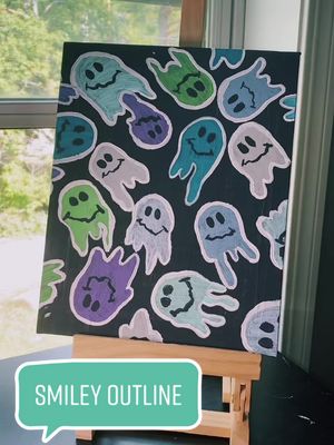 A post by @paintingwithk on TikTok caption: another day, another outline video #outlineart #fypシ #smiley