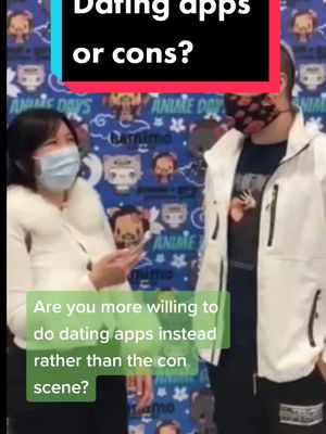 A post by @bishie_boy on TikTok caption: Dating apps or IRL? @bishie_boy #romanceanimerecommendations #animeexpo #animeconvention