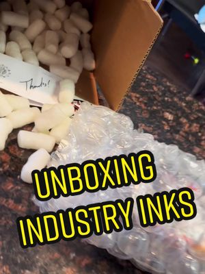 A post by @ivybtatu on TikTok caption: Thanks Industry Inks! #industryinks #unboxing #tattoo #tattooapprentice #adctattoostudio #chicago #fyp