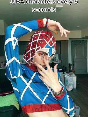 A post by @brokenbones.cos on TikTok caption: Jojo posing is not only an addiction but a chronicle illness #jjba #jbapt5 #mista #bsdcosplay #jojopose