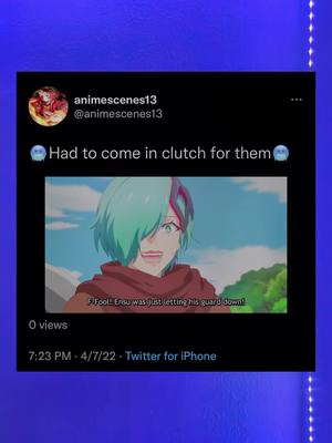 A post by @animescenes13 on TikTok caption: W post #anime #weeb #animescene #animetiktok #weebtiktok #badass #animeweebforlife #badassmoment #animeboy #newanime #animerrecommendations #isekai