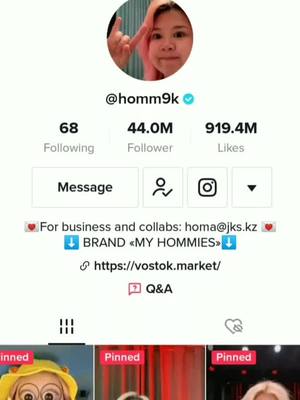 A post by @homaraides362 on TikTok caption: happy 44.0M followers @ХОМЯК and happy 919.4M like goto 50.0M followers#homaraides