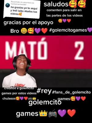 A post by @fans_de_golemcitogames on TikTok caption: Respuesta a @hectormontero367 saludos Bro y gracias 🥰💜❤️#golemcitogames #minigolemcitogames o #fans_de_golemcitogames