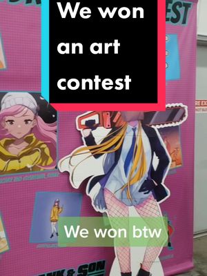 A post by @bishie_boy on TikTok caption: We won a table at an anime event hosted by Frank and Sons this weekend. The contest had 34 entrants and close to 35k votes! Thank you to all of our supporters. @bishie_boy | Anime Author  #animeconvention #mangaanimedrawings #animeartist #lightnovelrecommendations