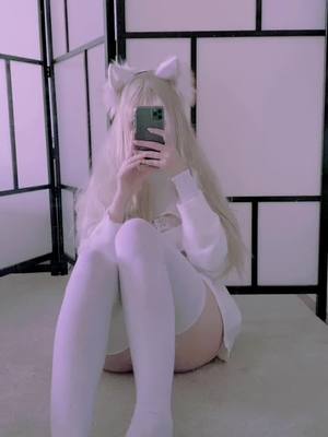 A post by @erroruserecchi on TikTok caption: Nya~ #catgirl #neko #kawaii #socks #aesthetic