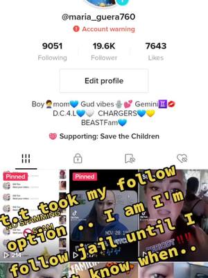 A post by @maria_guera760 on TikTok caption: I CURRENTLY AND BANNED FROM FOLLWING PEOPLE BACK. 😒😔#shadowbanned #stopbullying #infollowjail #chulasdetiktok💜 #gueraa #chulasbaddies #503 #beastfamily💙 #omf💚 #beastmode #mommabarz #portland #fypviralシ #tiktokviral #fyp