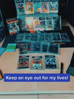 A post by @beardedupsdude on TikTok caption: #fyp #football #footballcards #collection #slabs #letsgo #hobby