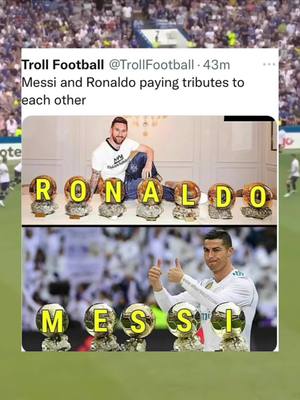 A post by @hboodhun on TikTok caption: The 2 goats paying respect to each other #fyp #foryou #fypシ #viral #ronaldo #messi 