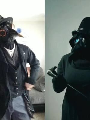 A post by @pwnin098 on TikTok caption: #duet with @thecrowdoctor Oh! 😳 Quite the erm.. profession! #fyp #plaguedoctor #plaguedoctorcosplay #steamcrow #oh 