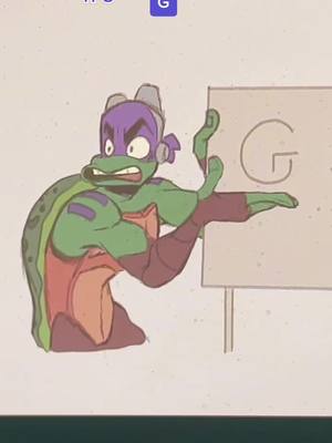 A post by @beesinmymouth on TikTok caption: Donnie: THE G IS FOR GRAPHICS!! Leo, completely deadpanned: jraphics #rottmnt#riseoftheteenagemutantninjaturtles#rottmntmikey#rottmntleo#rottmntdonnie#rottmntraph#rottmntfanart#fanart#art#myart#animatic (this took two days of nonstop drawing I really hope y’all like it omg)