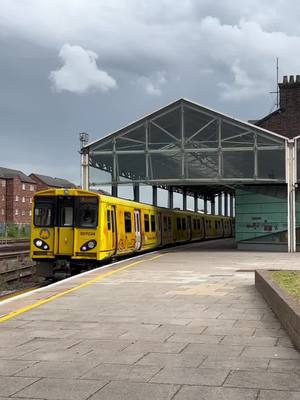 A post by @westcoastelectrics on TikTok caption: Good evening everyone! Hope the week is going well for you all! Here’s 507024 departing Chester with a service bound for Chester Via Liverpool Central! 💙