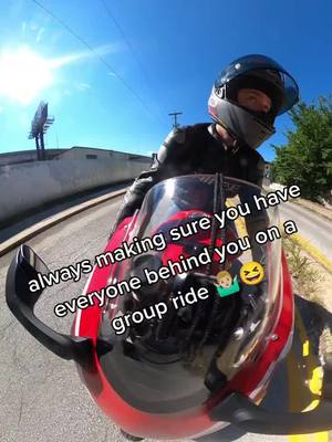 A post by @twodogs_moto on TikTok caption: it's a constant battle 😆 #kcmotofam #motorcycle #riders #biketok #bikelife #2wheels #yamaha #r1 #city #shoei #x14 #alpinestars #overpass #bridge #foryoupage #foryou #fyp