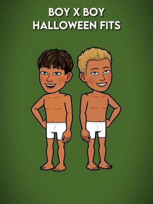 A post by @https.bitmojifits.co.uk on TikTok caption: boy x boy halloween fits 👻 // highly requested !! #fyp #bitmoji #bitmojiideas #halloween #boyxboy #halloween #viral #httpsbitmojifitscouk 