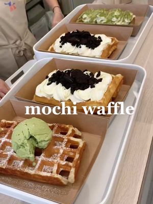 A post by @thugnhy on TikTok caption: parfait pour le goûter 😋 #moffle #koya #paris #madeleine #mochi #gaufres #cafe