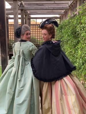 A post by @seamslikeemily on TikTok caption: Road trip rat to fine lady via the power of editing 😂 #historicalcostume #realityvstiktok #historicalcostuming #18thcentury #18thcenturydress #robealafrancaise #transition #marieantoinette #outlander #royalcore @sewlateadoe 