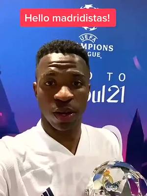 A post by @tusoccer on TikTok caption: 🤳☄️🔥 MVP! #halamadrid #vinijr #vinicius #ucl #championsleague #mvp #mysquad #fyp #selfie #realmadrid #onfire#football#footballskills#foryou#fypシ