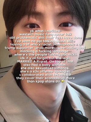 A post by @terrytastics on TikTok caption: It’s funny how the attack us for “defending” their action but then barbs turn around and stan a person who married a r@p!st 😭 #bunyeonies #terrytastics #foryoupage #fyp #viral #minhyun #elast #kpop 