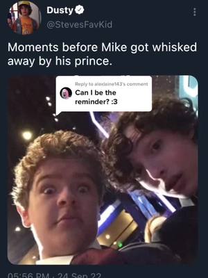 A post by @willnstevelover on TikTok caption: Replying to @alexlaine143 Lots of writing I’m sorry! It’s needed though to grasp the situation and feelings 💙💛 ALSO I MET FRICKEN GATEN AND GOT A PHOTO GOD AND I WAS DRESSED AS MIKE AND HE LIKED IT #byler #steddie #ronance #elumax #jargyle #strangerthings #strangerthingstwitter #strangerthingstwitterstory #strangerthingstwitterstories 