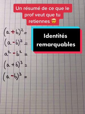 A post by @maths_pour_tous_ on TikTok caption: Ce que le prof veut que tu retiennes  🤯 #maths #astuce #mathtrick #mathhack #math 