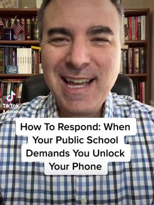 A post by @bradshear on TikTok caption: Can a public #school demand you unlock your #phone ? #iphone #law #lawyer #highschool #learnwithbrad #learn #education #learnwithtiktok #learnfrombrad 