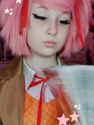 A post by @honeycosplayy.s on TikTok caption: take this ancient natsuki draft to break up all the monika stuff im posting, i actually hate this video so whoops- // #dokidokiliteratureclub #natsuki #fyp #EndlessJourney 