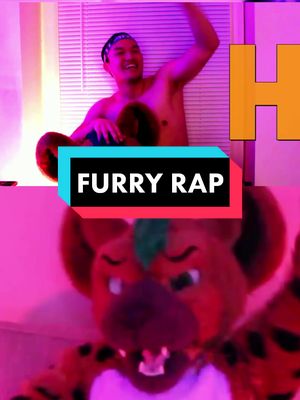 A post by @noshyenahere on TikTok caption: New furry rap!!! I'm F. U. R. R. Y. still #furry full video on YouTube hiya!!!! #furryfandom2022 #furriesoftiktok #fursuit #cringe #furryfandom