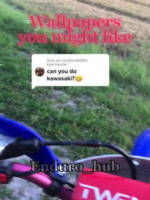 A post by @endur0_hub on TikTok caption: Svarer @norbitorok691 Here is kawasaki💚 #fyp #foryou #foryoupage #enduro #motocross #dirtbike #kawasaki #bestdirtbike #yamahaisthebest #yamahabeatskawasaki #kawi #greendirtbike #fakebody #faketiktok #💚 