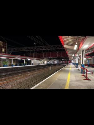 A post by @westcoastelectrics on TikTok caption: Good morning everyone! Here’s a Caledonian Sleeper/ GBRf class 92 hauling a rake of Mk5 coaches through Crewe with a sleeper service to Scotland! I hope you enjoy! 💙