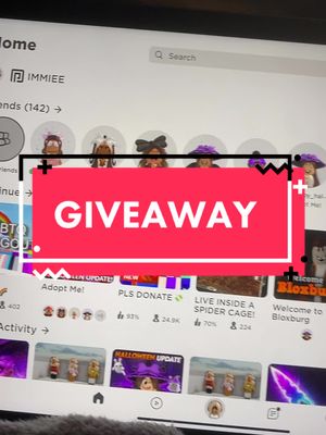 A post by @.w1llowroblox on TikTok caption: GIVEAWAY!!!!! #fyp #fup #viral #famous