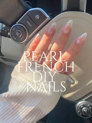 A post by @jenniferhenrynovich on TikTok caption: $7 Kylie Jenner pearl french tip nails 💅🏼 #pressonnails #kylienails #frenchtip #pearlnails 