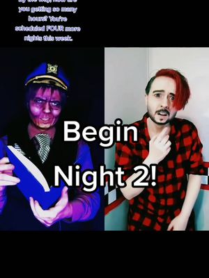 A post by @breveline on TikTok caption: #duet with @breveline #Markiplier gets all the hours. You know how, #afton . You're the boss. 👀 #williamafton #purpleguy #davemiller #dave #fnafdave #fnafwilliamafton #fnaf #fnafmusical #night2 #uv #cosplay 