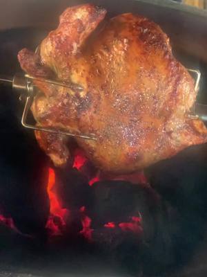 A post by @addy_kelly_ on TikTok caption: Come make a rotisserie chicken with me on my Primo Ceramic Grill.   #cooking #smokers #bbqtiktok #primo #ceramicgrill #rotisserie #cabinlife #cookingtiktok 