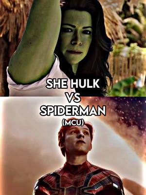 A post by @spiderman.edits7 on TikTok caption: She Hulk vs Spider-Man #shehulk #spiderman #spidermanedits7 Ib: @mcu_media 