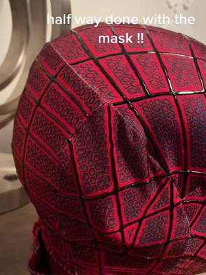 A post by @nerd_for_swmarvel on TikTok caption: trying to get the suit done in time for halloween its been stressful #spidermancosplay 