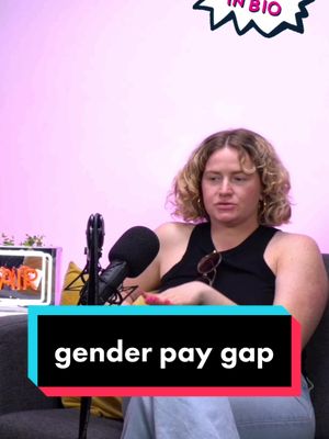 A post by @banginwchloevpod on TikTok caption: full episode link in my bio 💖 #podcast #feminism #paygap 