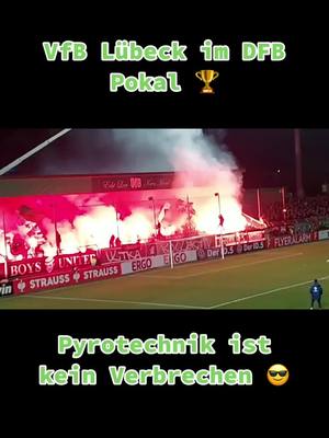 A post by @19rene19hsvfb on TikTok caption: #pyro #fans #lübeck #vfblübeck #ultras #hooligans #dfbpokal #mainz05 #fy #fyp #fypシ #foryou #foryoupage #viral 