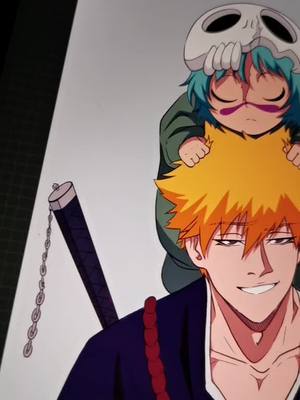 A post by @lisholo on TikTok caption: so glad bleach is back and I get to see my BOY #ichigokurosaki #nel #neliel #art #bleach #bleachanime #comic #tybw 