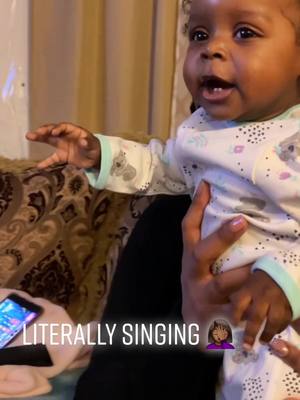 A post by @kiaramercadis on TikTok caption: 🥹 my baby was 7 months singing her little heart out 🥴 so much passion and emotion 😂 she still love this song too 🤦🏾‍♀️ #babiesoftiktok #singingbaby #thebestpart 💕 