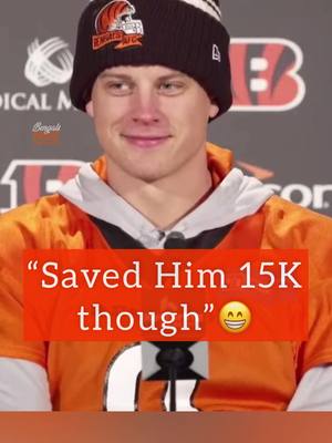 A post by @bengalsdrake on TikTok caption: Joe is a menace 😂 #fyp #foryou #bengals #joeburrow #joebrr #foryoupage #jamarrchase 