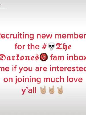 A post by @kitkatbar86 on TikTok caption: LOOK LOOK LOOK! it's a shiny new fam that is accepting recruits! msg myself or @grimdarkoverlord if you're interested! you won't regret it! #fyp #foryoupage #☠️hauntedsoulz💀 #abyssiclegionz🥀 #rynocrew #positivepearl #fr3aks_unl3ashed #😈🐺we_are_1_demonic_wolf_army🐺😈  #💀thedarkones👹 #blacksheep #tiktokunderground☑️  #onelove #recruitment 