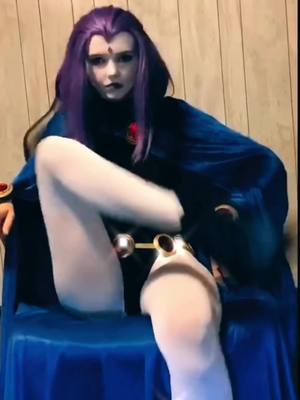 A post by @wickedwaifu on TikTok caption: Raven will always be my fav cosplay #teentitans #raven #teentitanscosplay #ravencosplay #halloween #starfire 