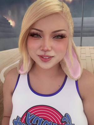 A post by @promisetamang on TikTok caption: Lola bunnyyy from Space jam. Watch the tutorial on my YouTube channel 🐰🏀 What else should I film this week?! #foryou #halloween #costume #halloweenmakeup #Halloween2022 #lolabunny #makeup #cosplay #trending #fyp 