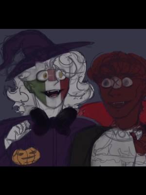 A post by @schizoid_sas on TikTok caption: удалось что-то нарисовать к Halloween #halloween #art #countryhumans #halloweenart