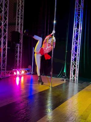 A post by @abnormalaerialist on TikTok caption: Highlights from Moxy Mash Halloween Showcase! #killerqueen #poledance #Halloween2022 #aerialist #dancer 