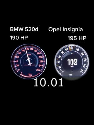 A post by @nicecar61 on TikTok caption: #bmw520d #vs #opelinsignia #bmw #opel #acceleration #fy