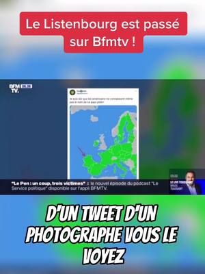 A post by @president.listenbourg on TikTok caption: Le Listenbourg est passé ce matin sur bfmtv ! ⚜️ #listenbourg #twitter #peuple #bfmtv #nation 