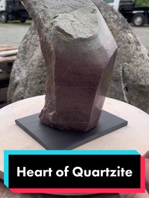 A post by @kimurocks.sculptor on TikTok caption: Quartzite Start to finish: Carving a piece of quartzite stone into a sculpture. This rock is extremely hard so you have to carve the stone wet. #stonecarving #art #stonesculpture #abstract #rocks #sculpture #sculptureart #artist #carving #capcut 